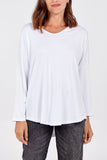 Mocha High Low Curved Hem Long Sleeve Top For Women ONE SIZE - Dropwear