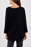 High Low Curved Hem Long Sleeve Top For Women  - Dropwear