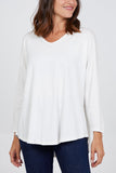 High Low Curved Hem Long Sleeve Top For Women  - Dropwear