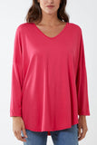 High Low Curved Hem Long Sleeve Top For Women  - Dropwear