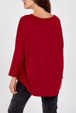 High Low Curved Hem Long Sleeve Top For Women  - Dropwear