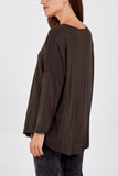 High Low Curved Hem Long Sleeve Top For Women  - Dropwear