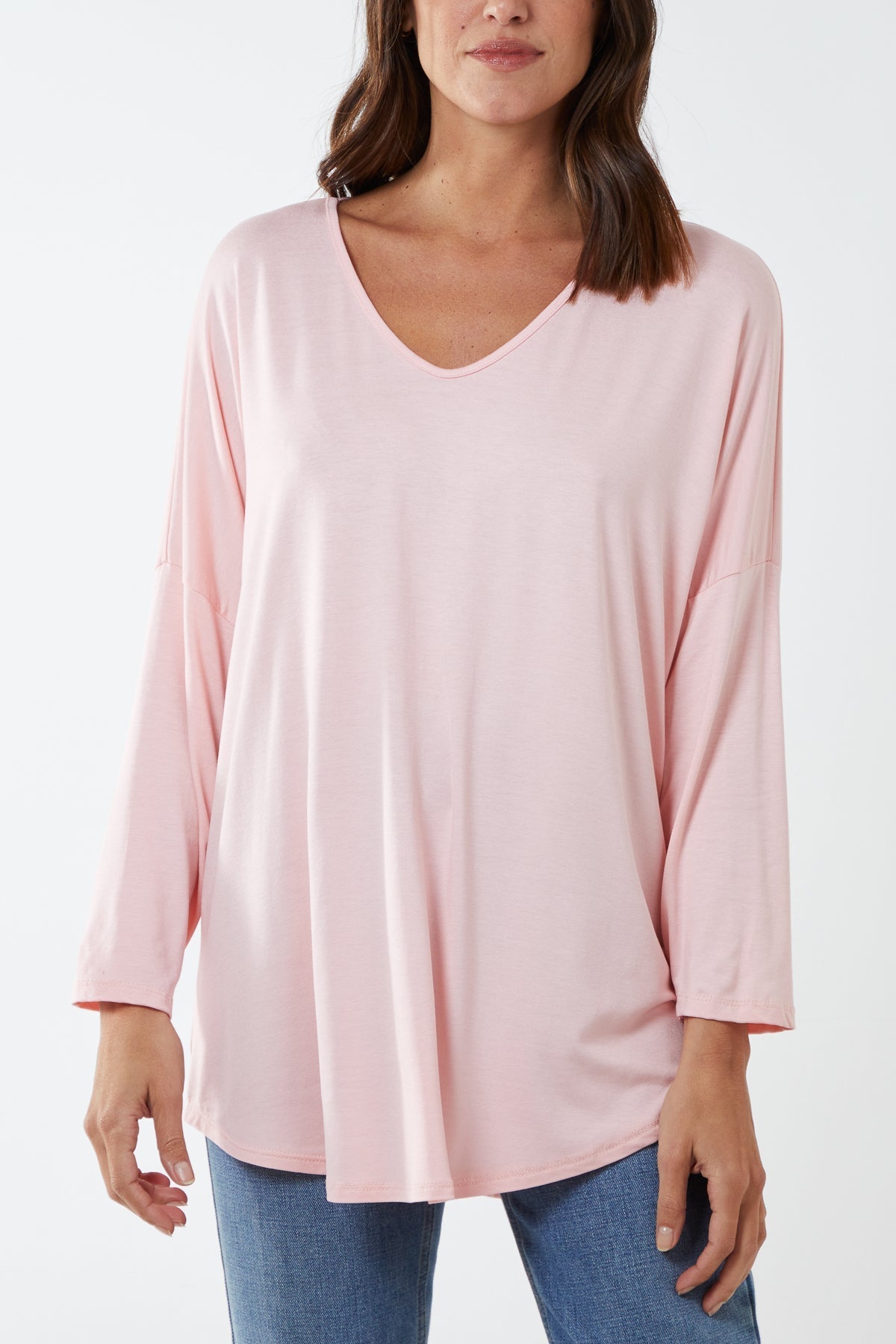 High Low Curved Hem Long Sleeve Top For Women  - Dropwear