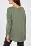 High Low Curved Hem Long Sleeve Top For Women  - Dropwear