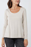 Royal Blue Basic Double Layer Scoop Neck Long Sleeve Top For Women ONE SIZE - Dropwear
