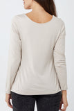 Mint Basic Double Layer Scoop Neck Long Sleeve Top For Women ONE SIZE - Dropwear