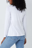 Basic Double Layer Scoop Neck Long Sleeve Top For Women  - Dropwear