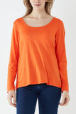 Black Basic Double Layer Scoop Neck Long Sleeve Top For Women ONE SIZE - Dropwear