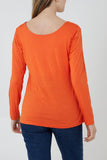 Mocha Basic Double Layer Scoop Neck Long Sleeve Top For Women ONE SIZE - Dropwear