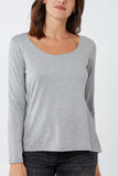 Chocolate Basic Double Layer Scoop Neck Long Sleeve Top For Women ONE SIZE - Dropwear