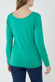 Basic Double Layer Scoop Neck Long Sleeve Top For Women  - Dropwear