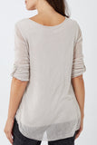 Double Layer Scoop Neck Sparkle Top For Women  - Dropwear