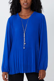 Lilac Pleated Long Sleeve Necklace Top For Women ONE SIZE - Dropwear