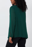 Pleated Long Sleeve Necklace Top For Women  - Dropwear