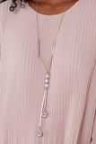 Red Pleated Long Sleeve Necklace Top For Women ONE SIZE - Dropwear