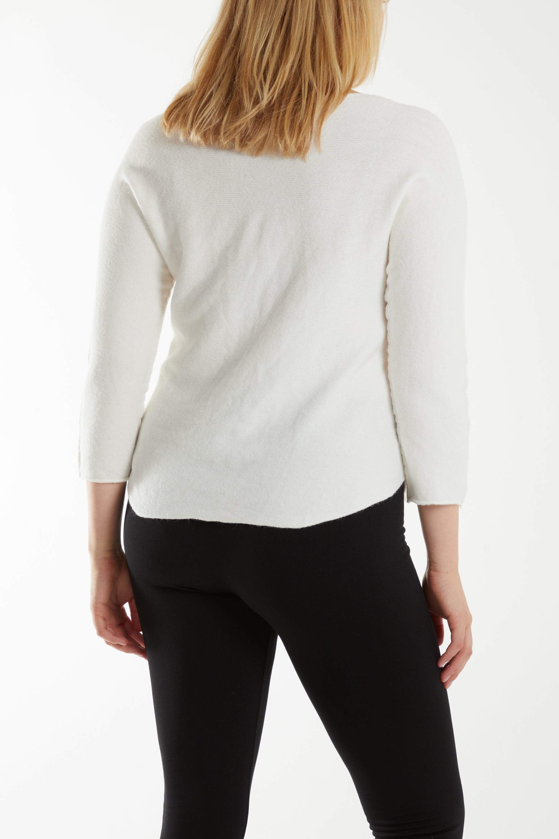 Raw Edge V-Neck Jumper For Women  - Dropwear