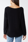 Raw Edge V-Neck Jumper For Women  - Dropwear