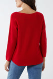 Raw Edge V-Neck Jumper For Women  - Dropwear