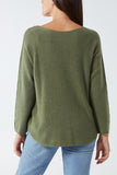 Fuchsia Raw Edge V-Neck Jumper For Women ONE SIZE - Dropwear