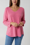 Raw Edge V-Neck Jumper For Women  - Dropwear