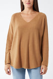 Raw Edge V-Neck Jumper For Women  - Dropwear