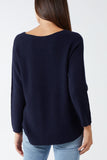 Raw Edge V-Neck Jumper For Women  - Dropwear