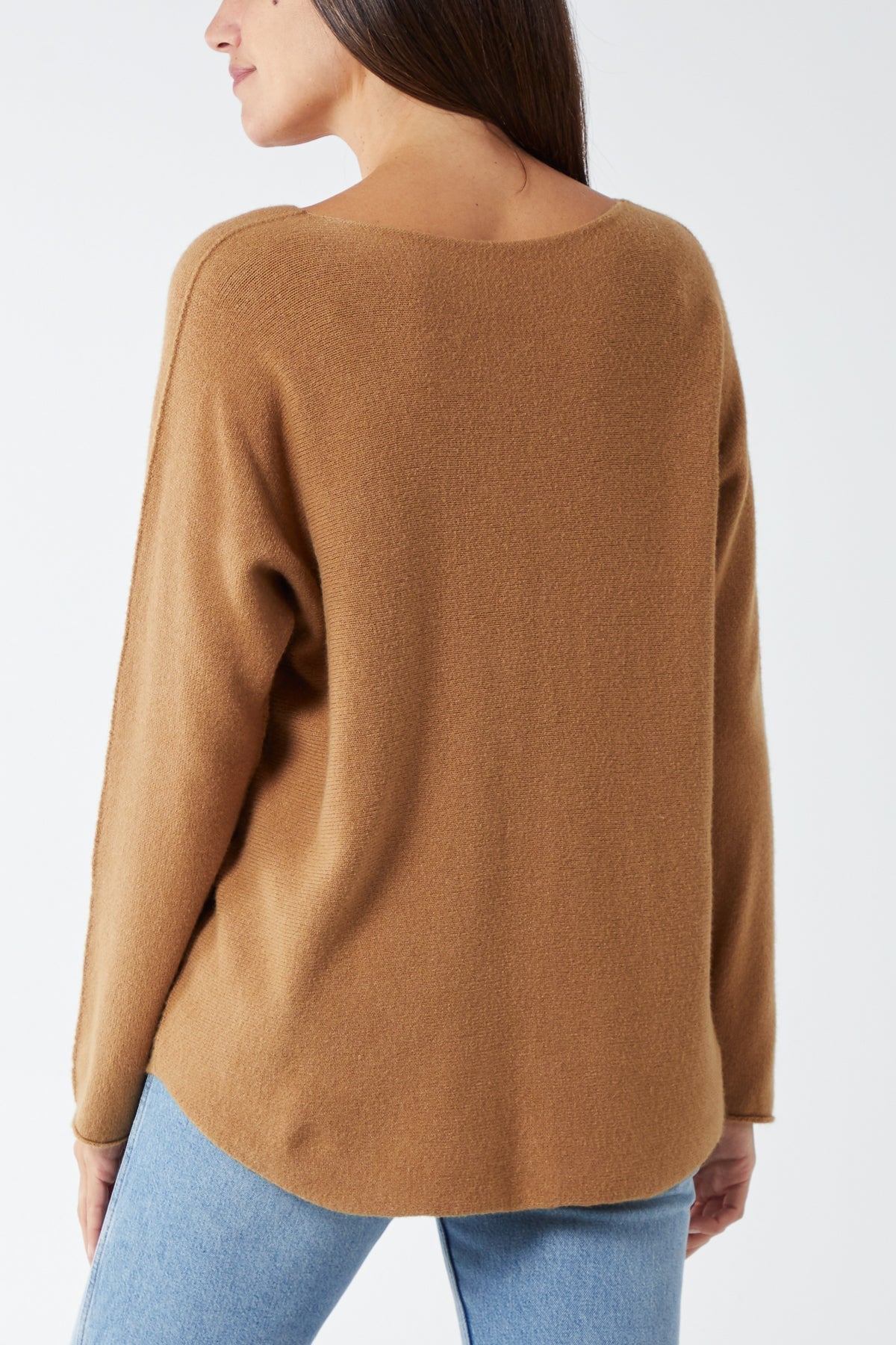 Raw Edge V-Neck Jumper For Women  - Dropwear
