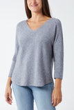 Raw Edge V-Neck Jumper For Women  - Dropwear