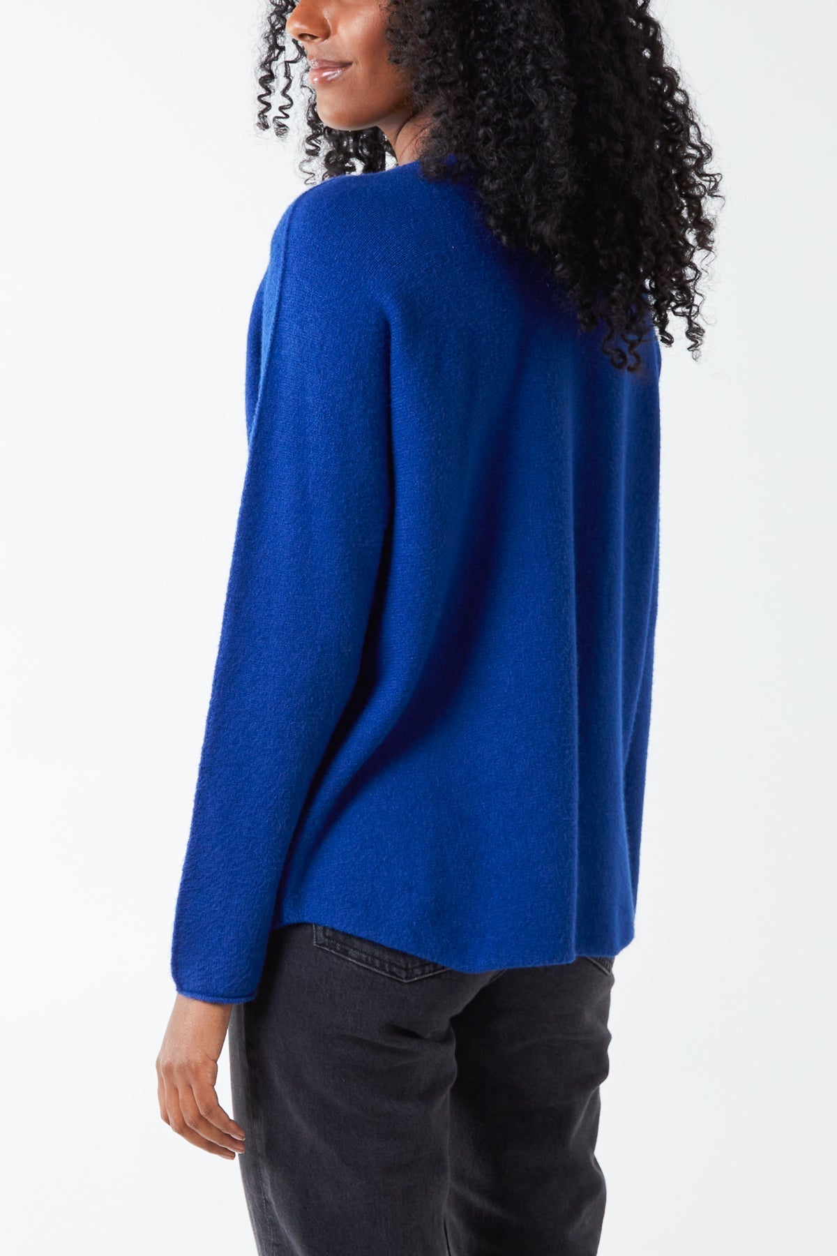 Raw Edge V-Neck Jumper For Women  - Dropwear