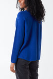 Raw Edge V-Neck Jumper For Women  - Dropwear