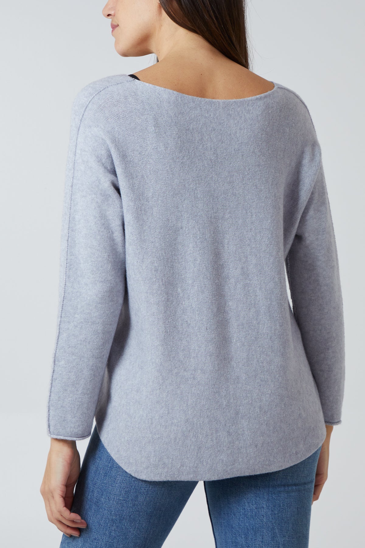 Raw Edge V-Neck Jumper For Women  - Dropwear