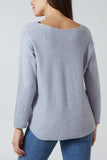 Raw Edge V-Neck Jumper For Women  - Dropwear