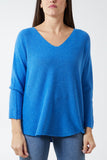 Raw Edge V-Neck Jumper For Women  - Dropwear