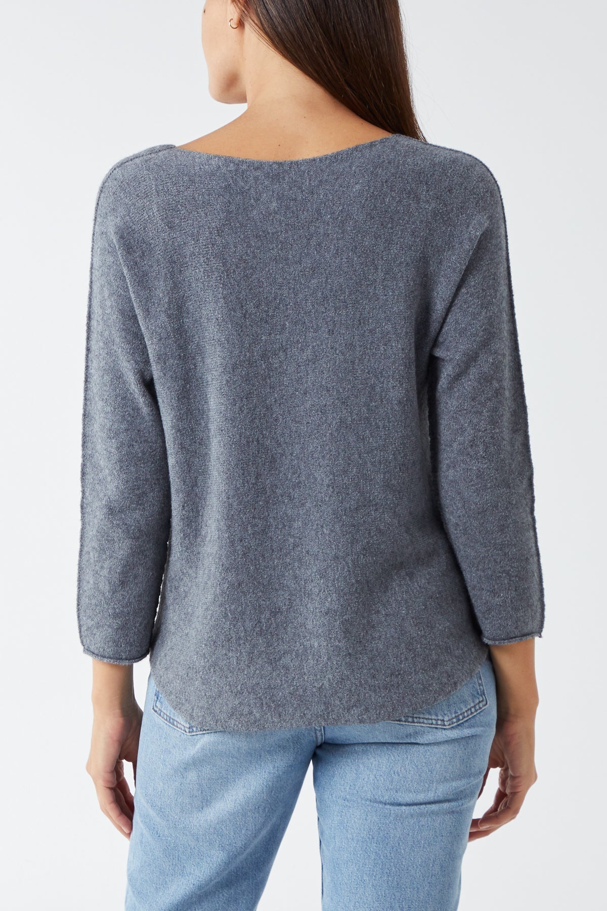 Raw Edge V-Neck Jumper For Women  - Dropwear