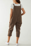 Corduroy Pocket Dungarees For Women  - Dropwear
