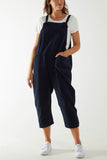 Khaki Corduroy Pocket Dungarees For Women ONE SIZE - Dropwear