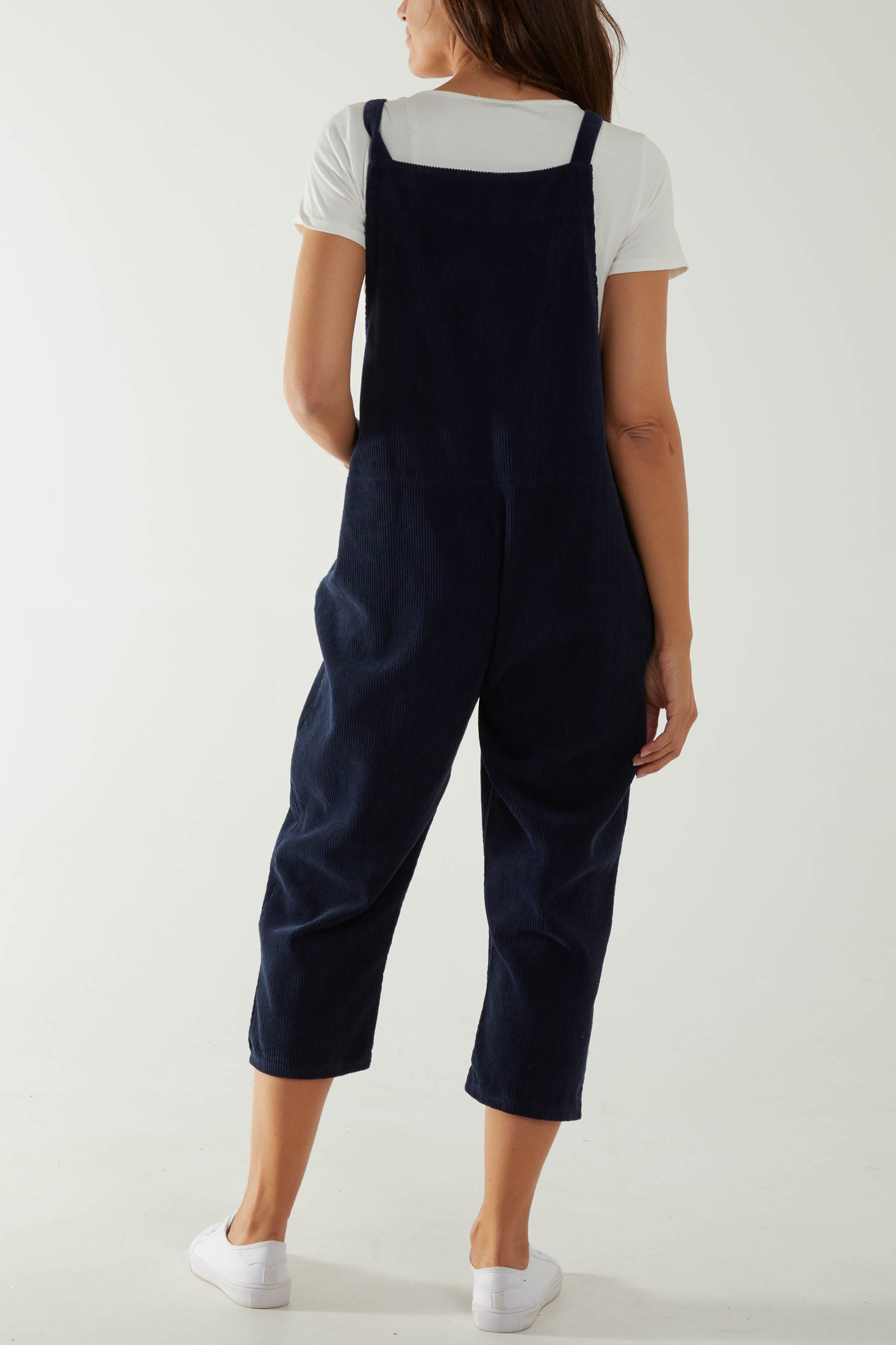 Corduroy Pocket Dungarees For Women  - Dropwear
