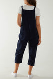 Corduroy Pocket Dungarees For Women  - Dropwear