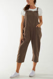 Corduroy Pocket Dungarees For Women  - Dropwear