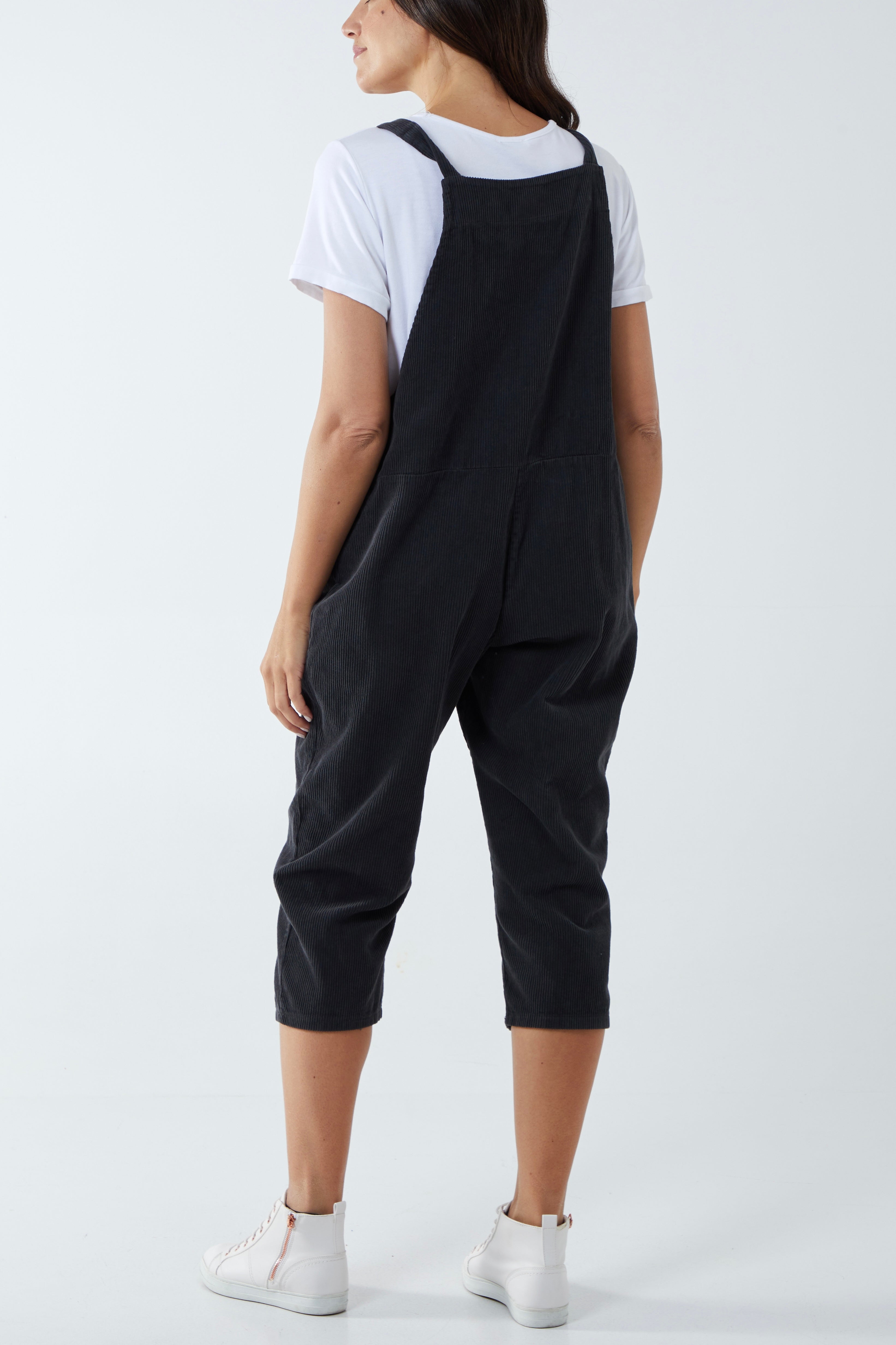 Corduroy Pocket Dungarees For Women  - Dropwear