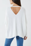Deep V-Neck Ribbed Chevron Jumper For Women  - Dropwear