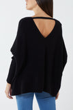 Deep V-Neck Ribbed Chevron Jumper For Women  - Dropwear