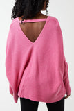 Deep V-Neck Ribbed Chevron Jumper For Women  - Dropwear