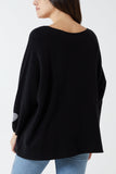 Appliqued Hearts Sleeves V-Neck Jumper For Women  - Dropwear