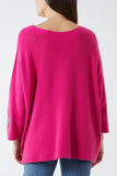 Appliqued Hearts Sleeves V-Neck Jumper For Women  - Dropwear