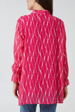 Geometric Print Ruffle Tie Blouse For Women  - Dropwear