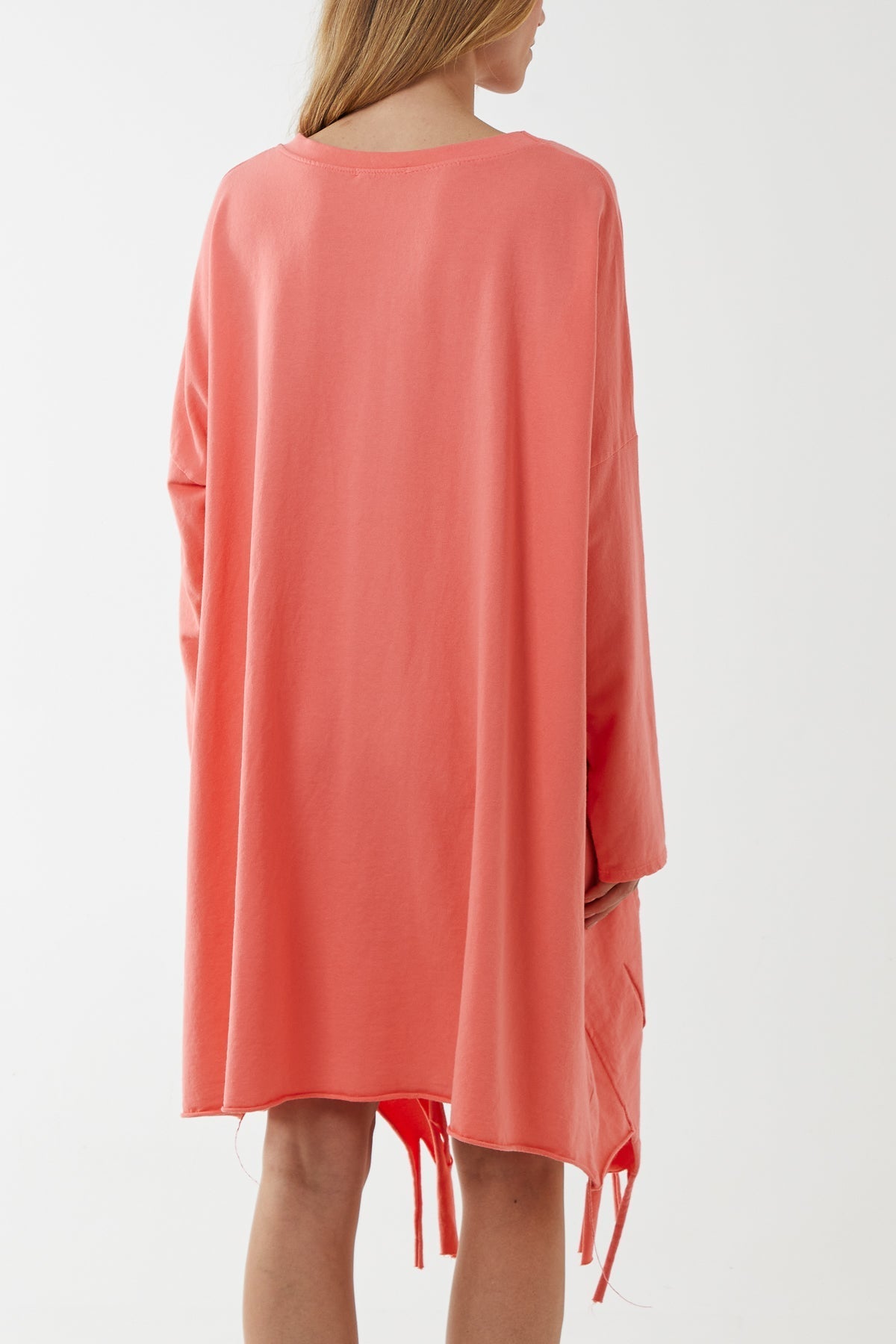 Raw Edge Sweatshirt Dress For Women  - Dropwear