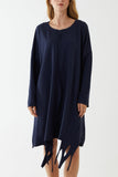 Raw Edge Sweatshirt Dress For Women  - Dropwear
