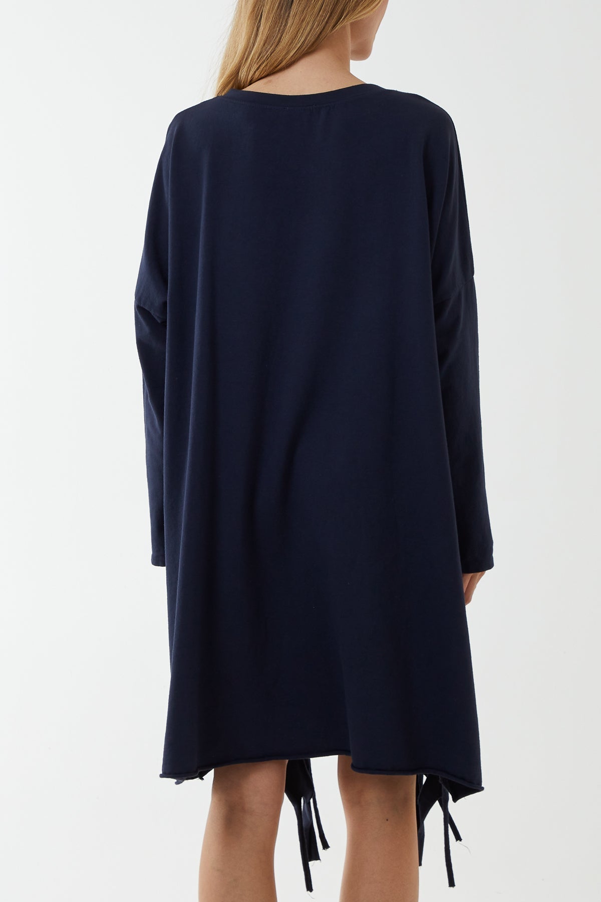 Raw Edge Sweatshirt Dress For Women  - Dropwear