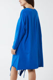 Raw Edge Sweatshirt Dress For Women  - Dropwear